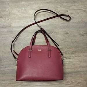 Kate Spade Rose Pink Dome Satchel with Crossbody Strap
